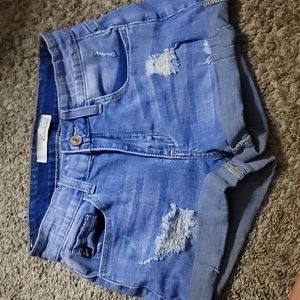 STUNNING KANCAN HIGH WAIST ESTILO LIGHT BLUE JEAN SHORTS 👖